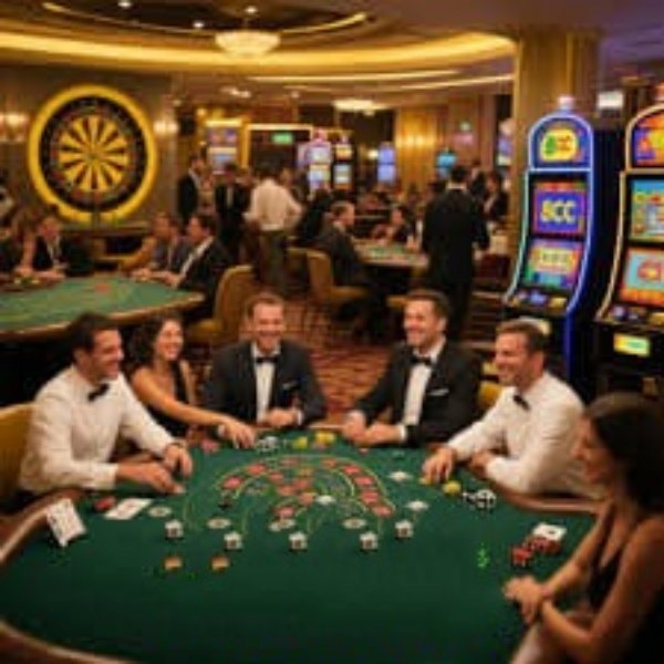 Meja baccarat dan roulette di Live Casino kamplengan dengan dealer siaran langsung